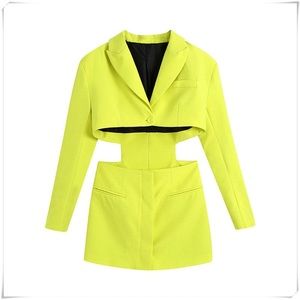 Cutout Lime Blazer Dress